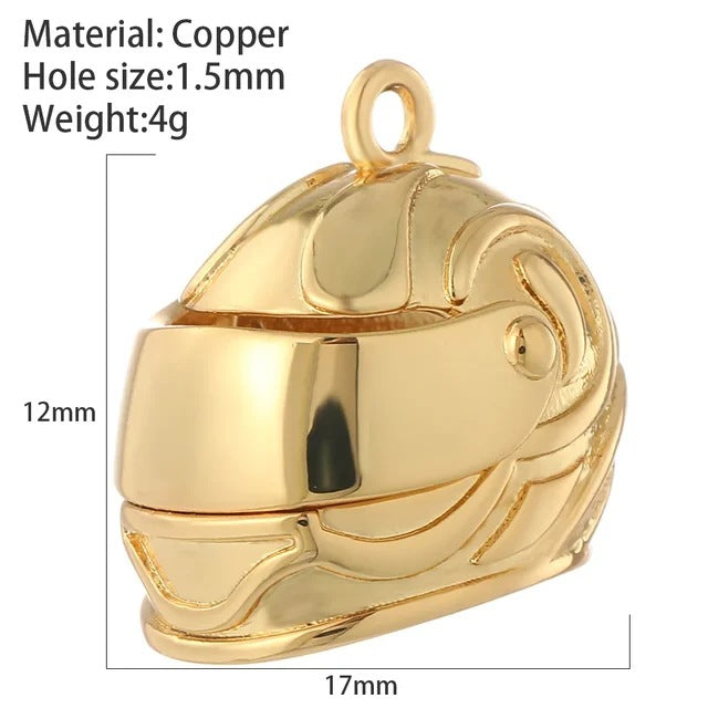 Organic Wind Three-dimensional Helmet Motorcycle Copper Pendant