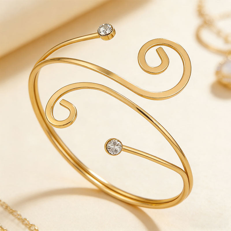 Women's Exaggerated Personality Metal Hollow Geometric Lines Bracelet