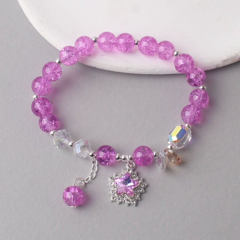 Cracked Cystal Five-pointed Star Female Minority Girlfriends Glaze Crystal Bracelets