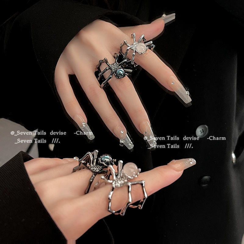 Spider Dark Punk Design High Sense Christmas Metal Rings
