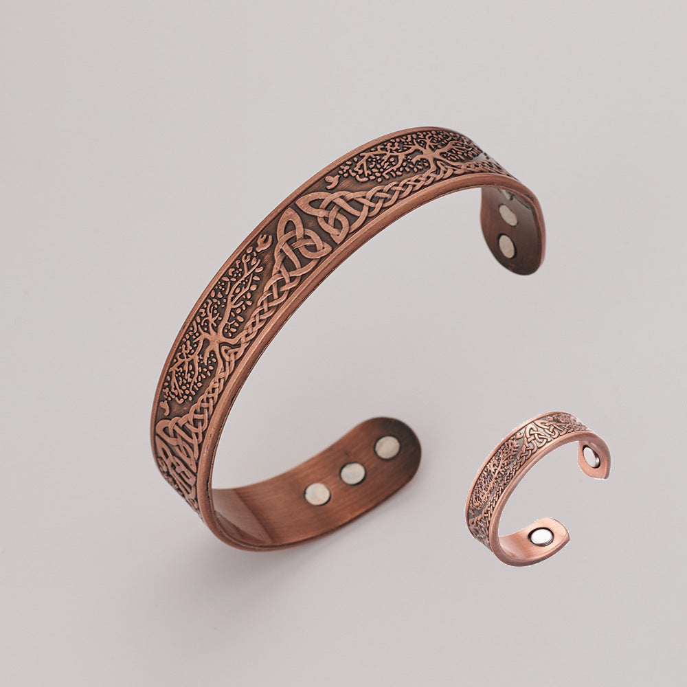 Atmospheric Lucky Tree Magnet Red Copper Health Care Bracelet