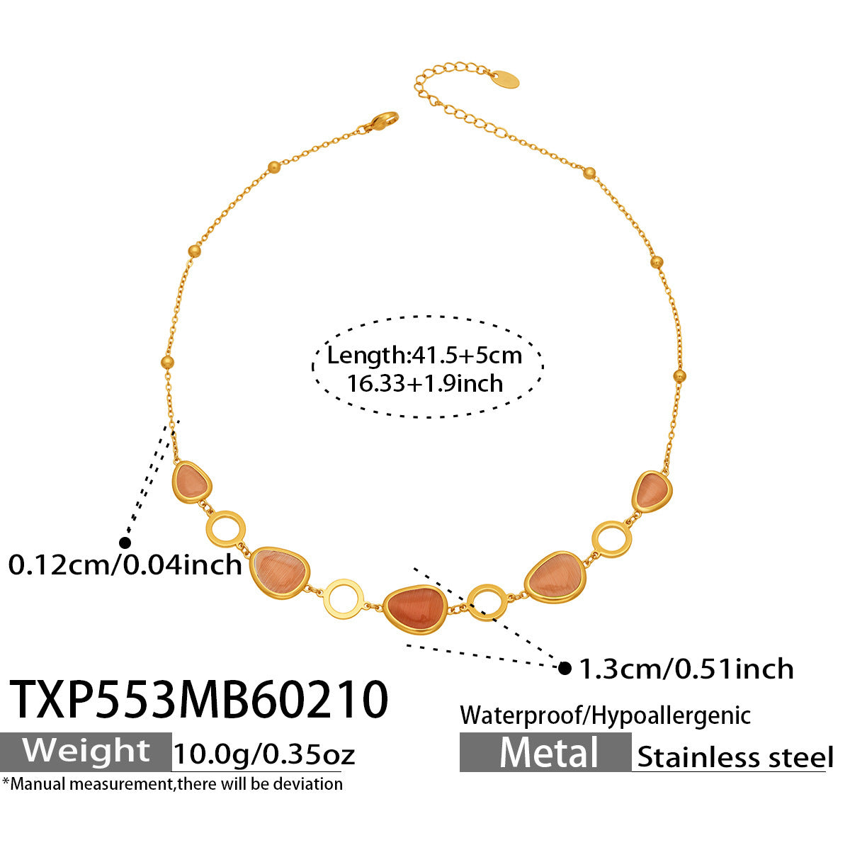 Li Light Luxury Oval Opal Stainless Steel Jewelry Set