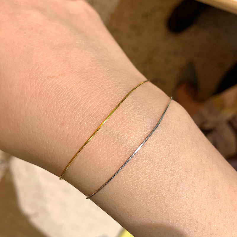 Women's Fine Snake Bone Nude Chain Simple Titanium Bracelets