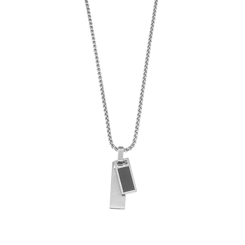 Women's & Men's Niche Street Style Hipster Contrast Color Square Pendant