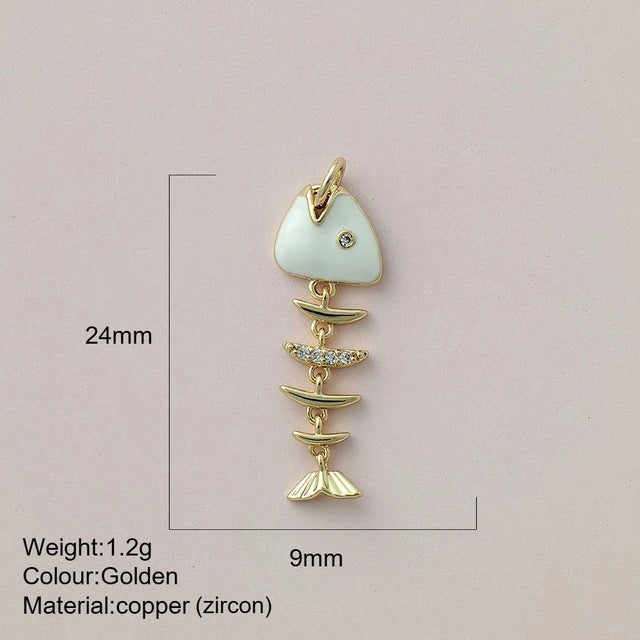 Color Enamel Fish Copper Drop Oil Pendant
