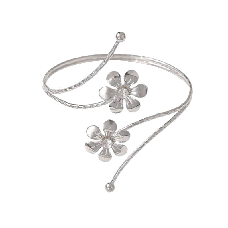 Fashion Butterfly Exaggerated Metal Flower Armband Bracelets