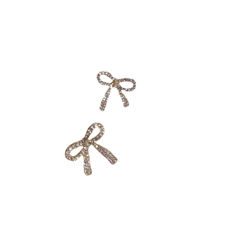 Women's Full Diamond Sier Summer Niche Vertical Stud Earrings