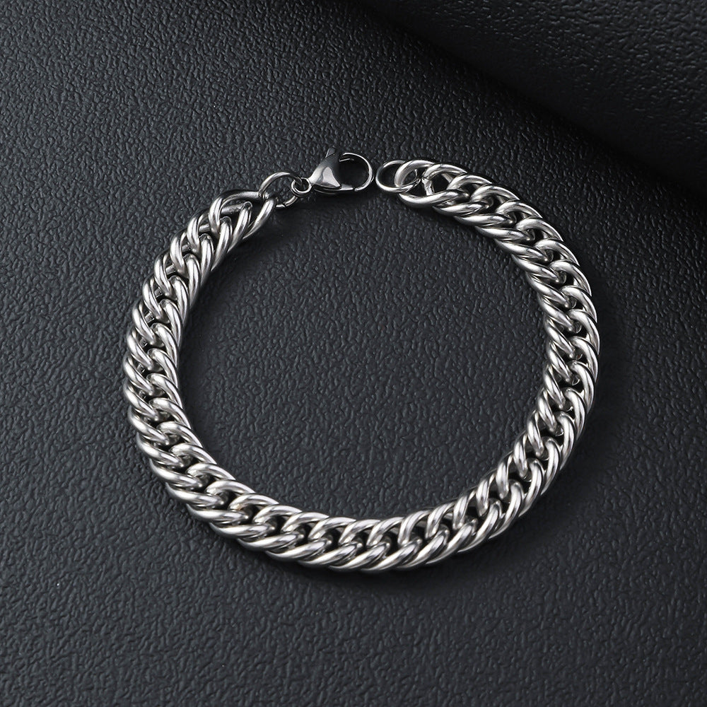 Type Cuban Link Chain Polished Punk Hand Accessory Bracelet