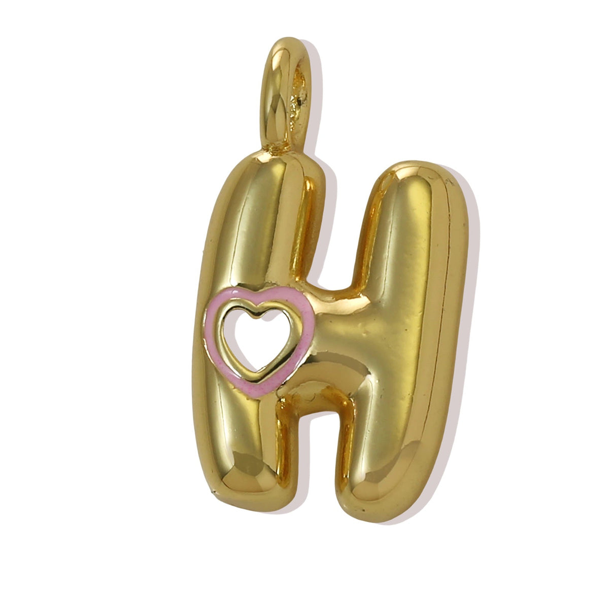 Xi English Letter Gold Simple Heart-shaped Pendant