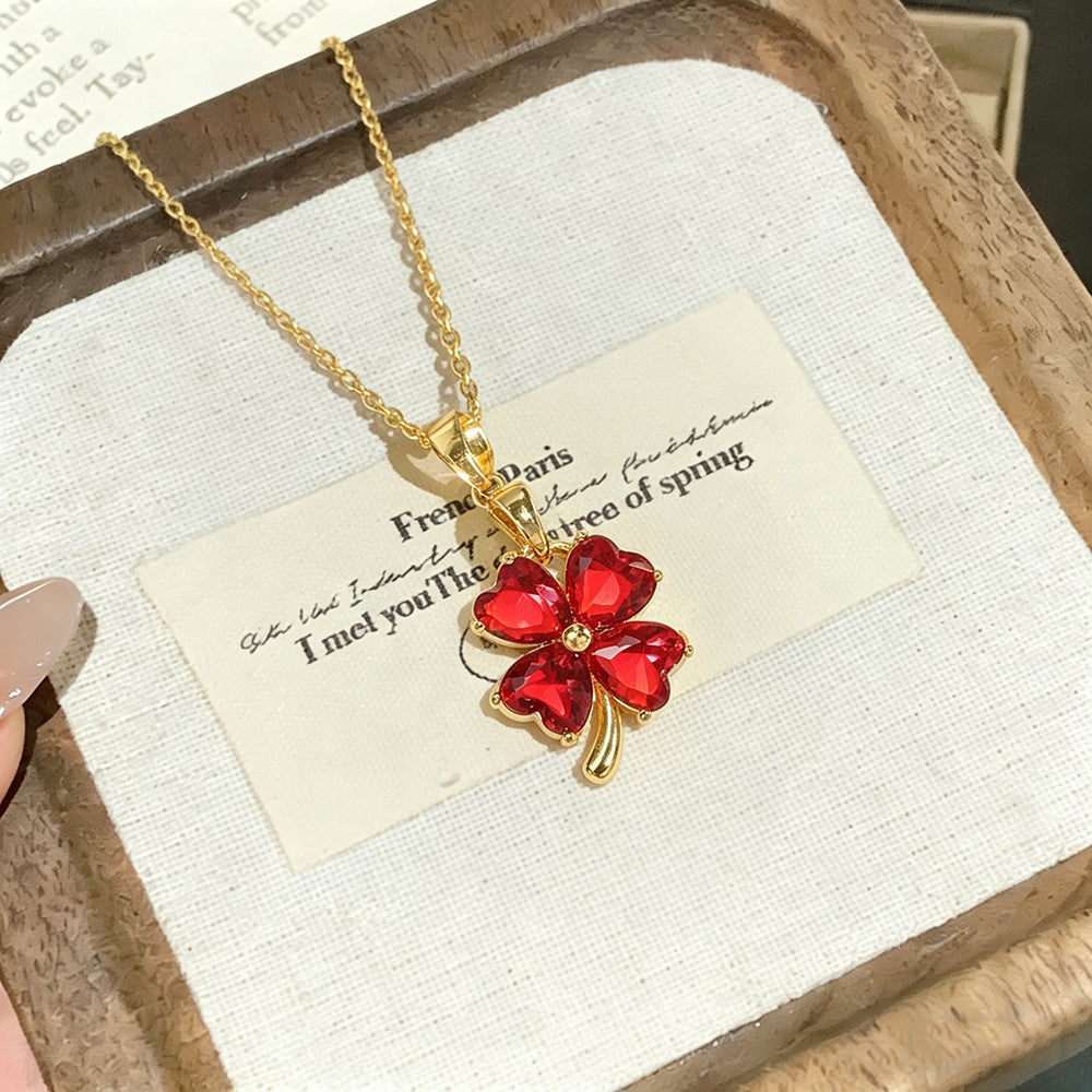 Women's Korean Creative Four-leaf Clover Titanium Steel Necklace