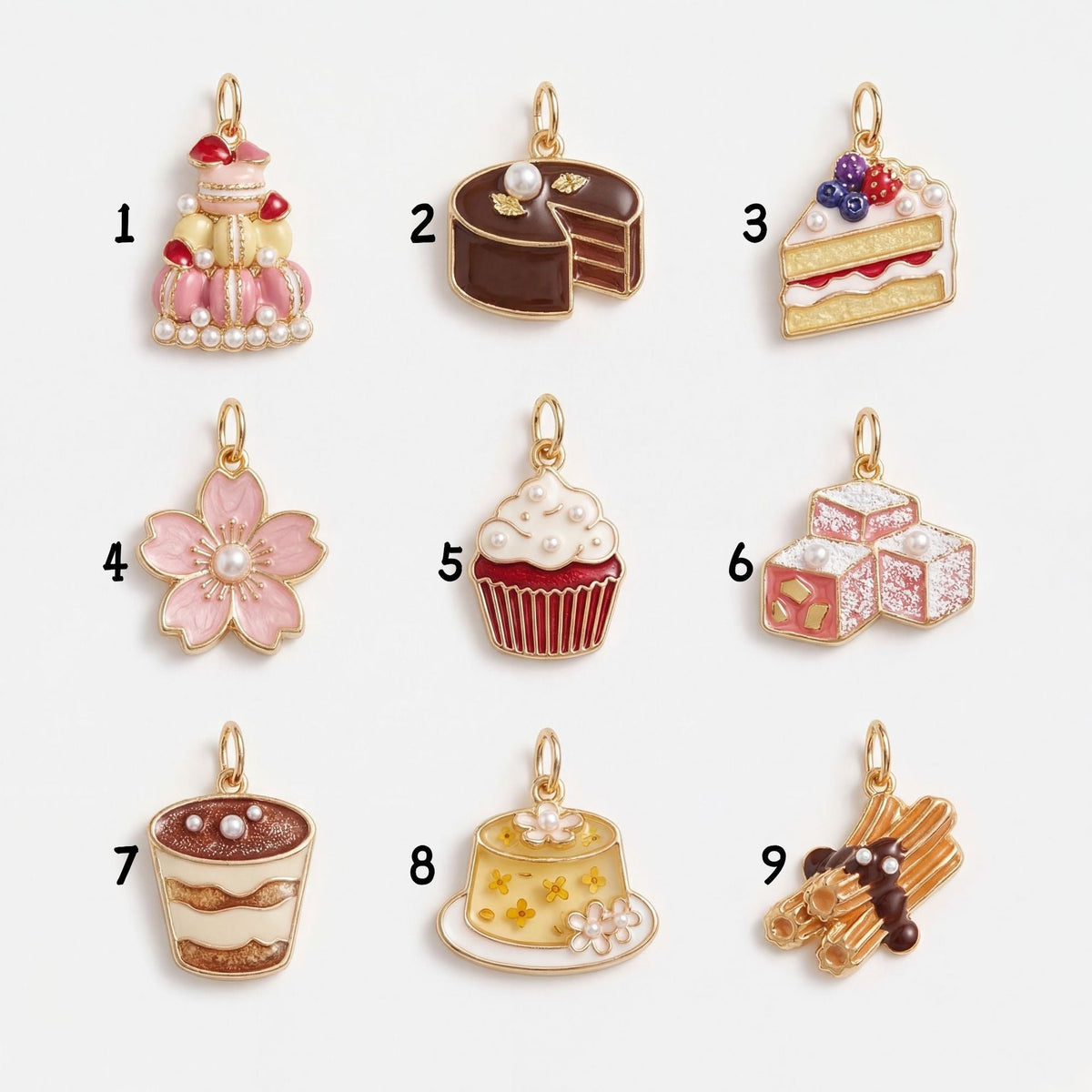 Fashion Popular Small Exquisite Gourmet Cake Color Copper Pendants