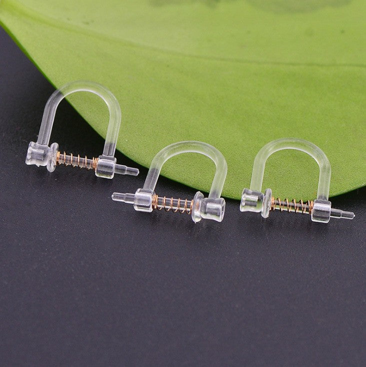 Handmade Change Transparent Resin Pearls U-shaped Ear Clip