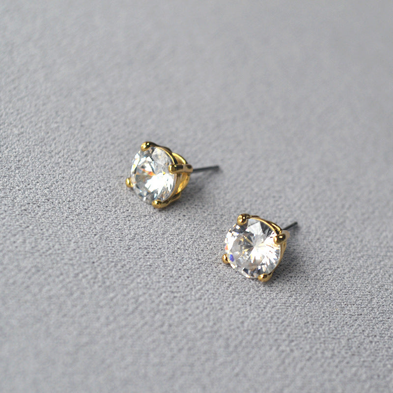 Round Rhinestone Commuter Exquisite Petite Stylish Simple Versatile Light Luxury Rings