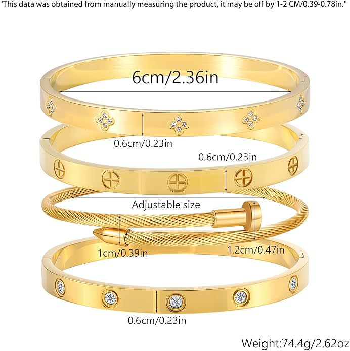 Fashion Titanium Steel Gold Female Card Plus Bracelet