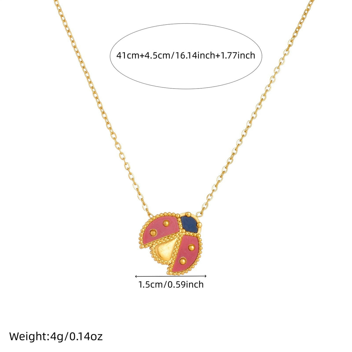 Slouchy Hot Ladybug Gold-plated Clavicle Chain Jewelry Set