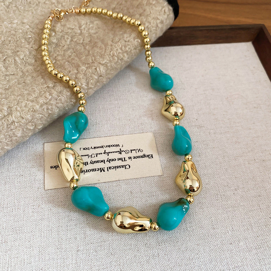 Acrylic Beaded Love Fashion Trend Clavicle Chain Vacation Jewelry Set