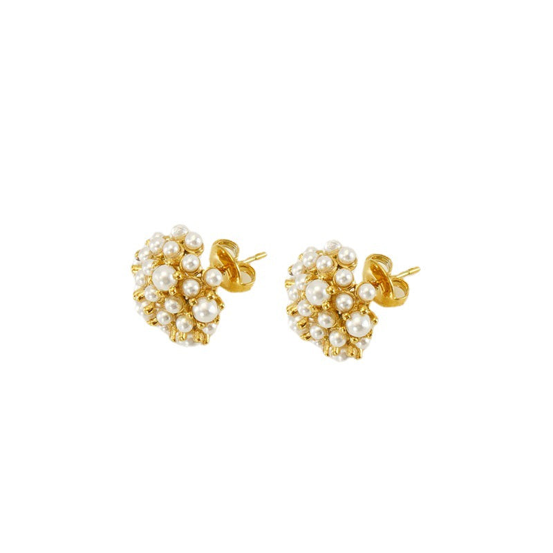 Stainless Steel Gold Plated Vintage Sunflower Earrings
