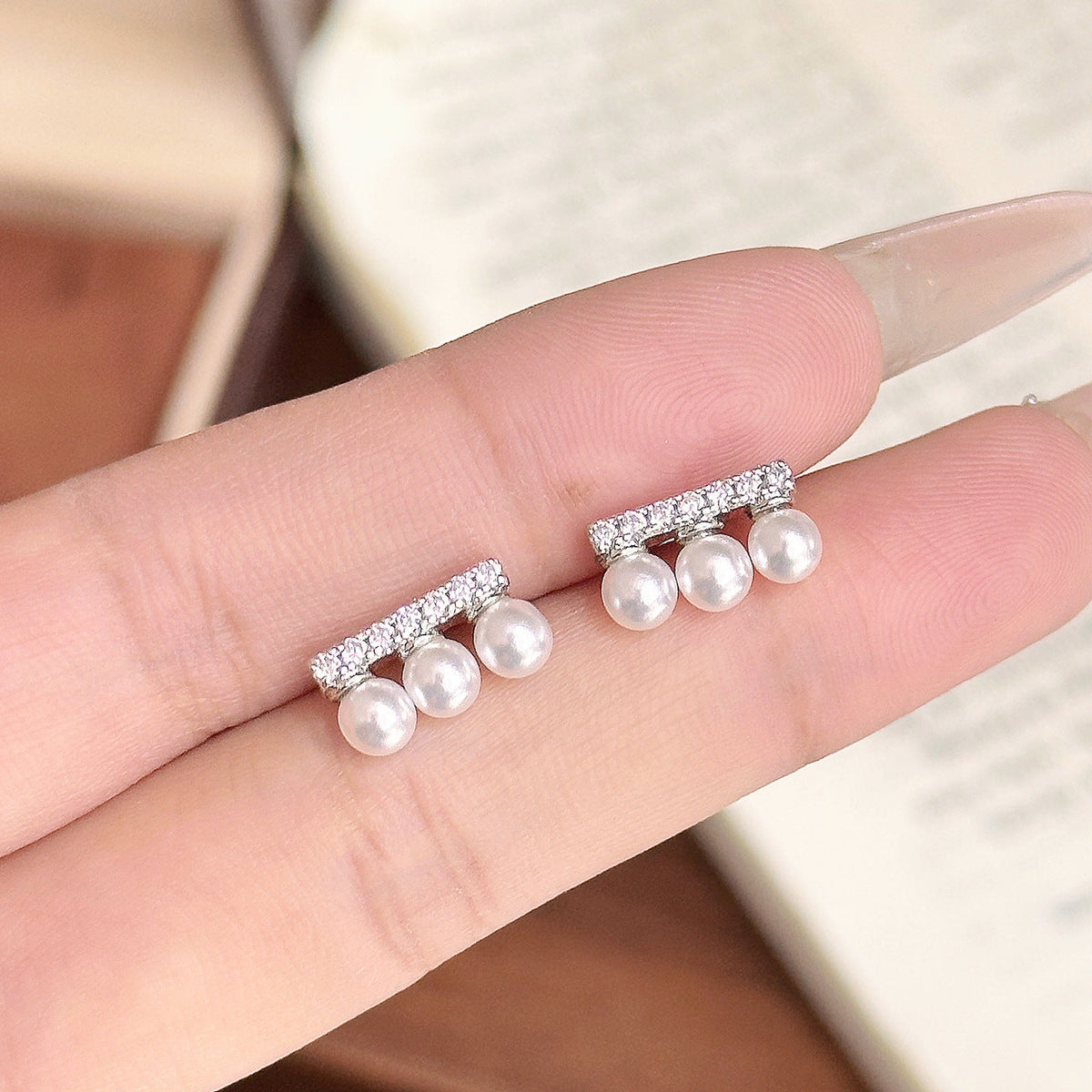 Fairy Balance Beam Pearl Plated Female Light Luxury Minority Elegant Jewelry Set