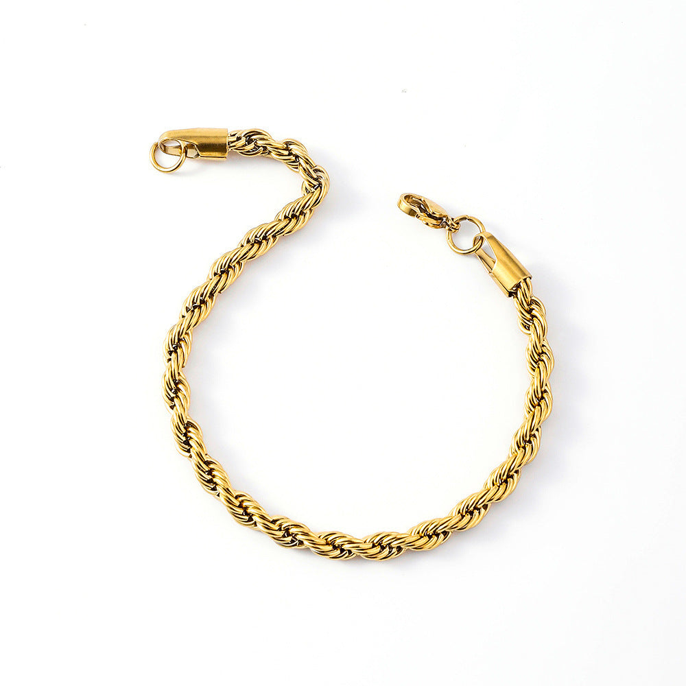 Stainless Steel Chain Cuban Fashion Trendy Cool Handsome Titanium Bracelet