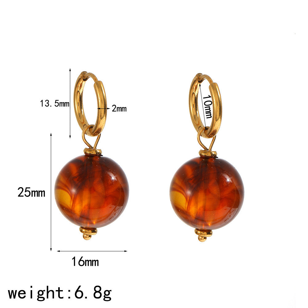 Elegant Resin Graceful Personality Style Amber Jewelry Set