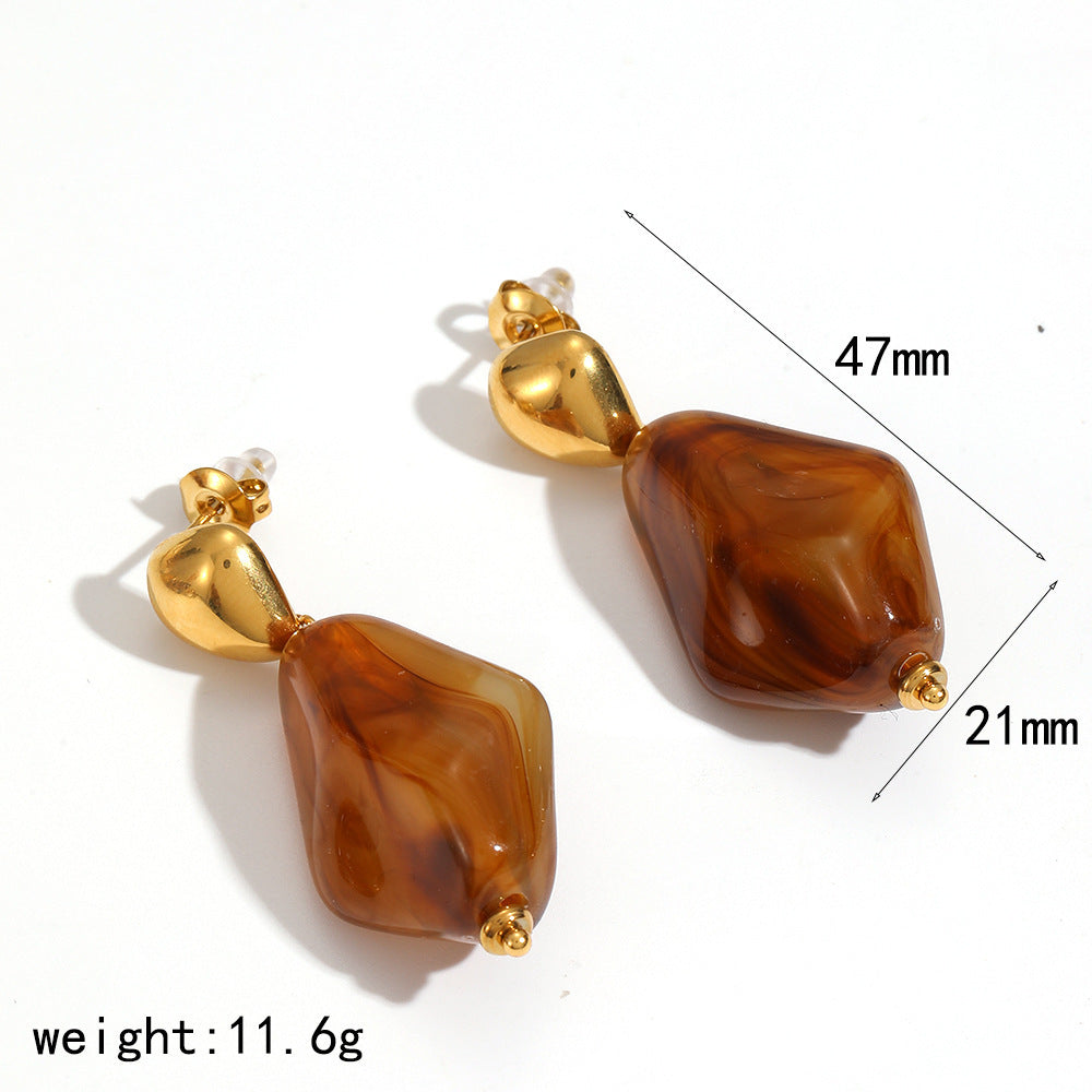 Elegant Resin Graceful Personality Style Amber Jewelry Set
