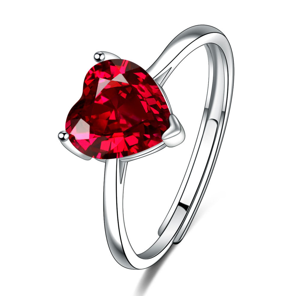 Love Female Personality Creative Open-end Zircon Heart-shaped Jewelry Set