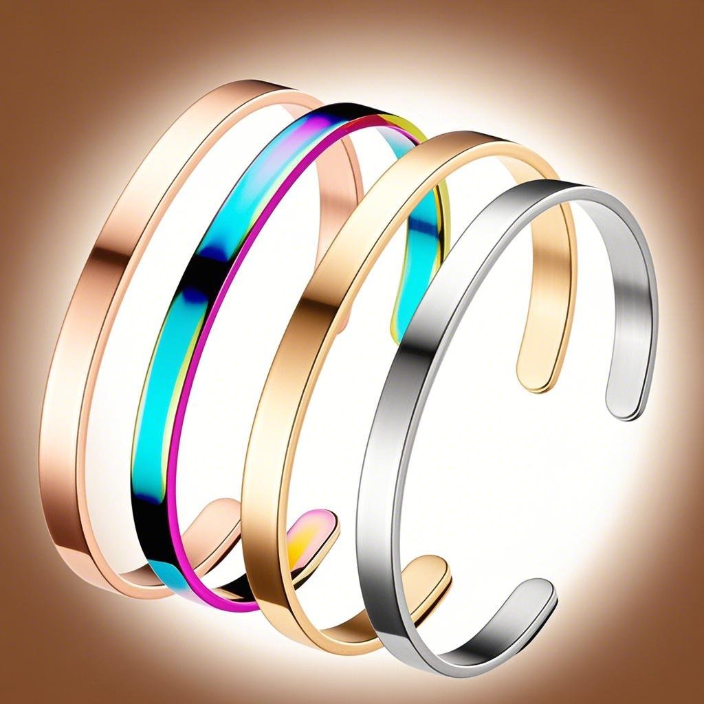 Women's Stainless Steel Type Open Adjustable Titanium Bracelets