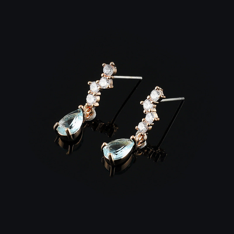 Blue Water Drop Zircon One-piece Mosquito Rings