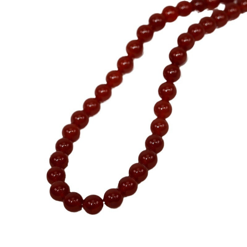 Red Huang Round Beads Niche High-grade Light Necklaces