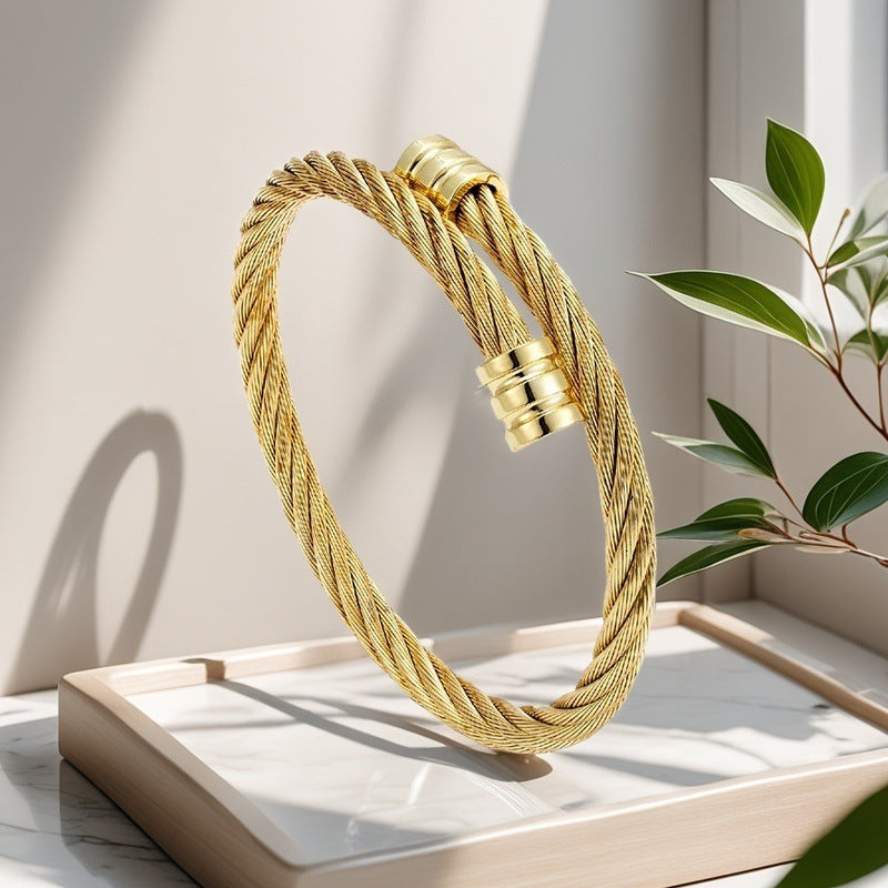 Wire Carrying Strap Fashion Simple No Color Fading Spiral Bracelets