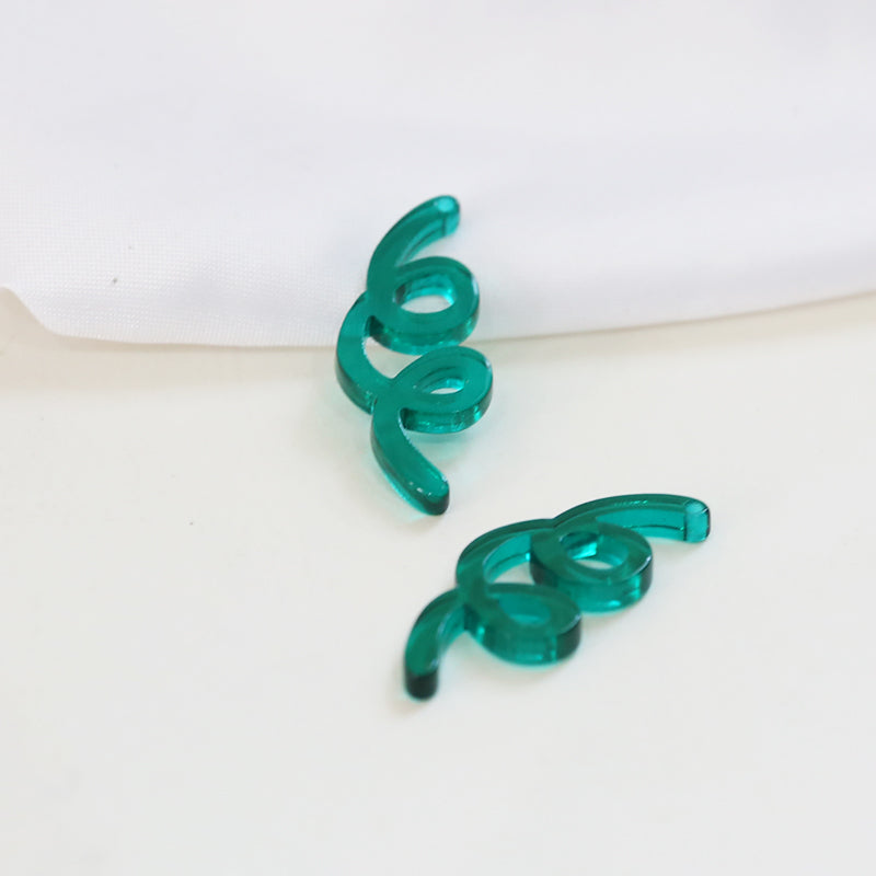 Illustration Line Tulip Flower Leaf Acrylic Handmade Earrings