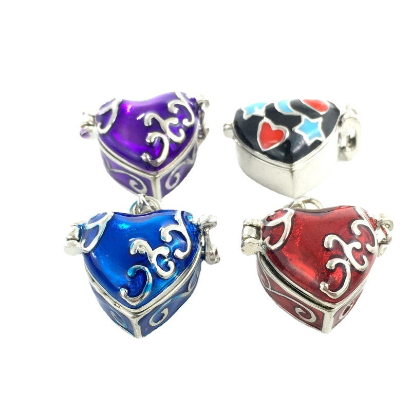 Epoxy Heart-shaped Star Moon Openable Storage Pendant