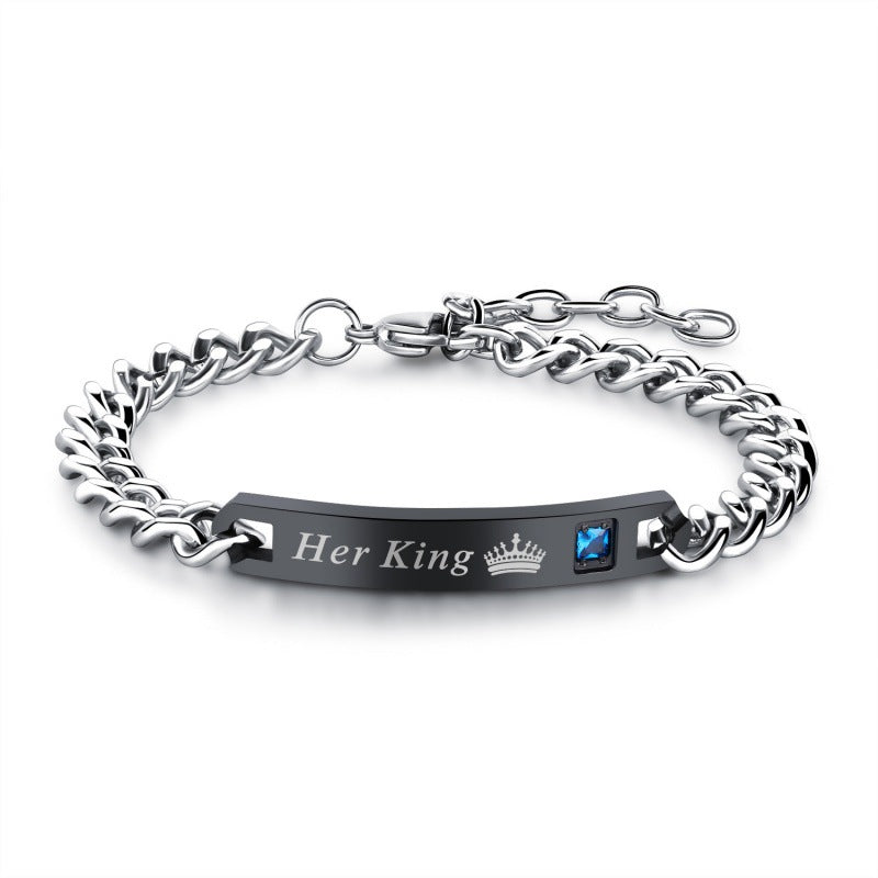 Alloy Couple Rose Gold Personality Lettering Bracelet
