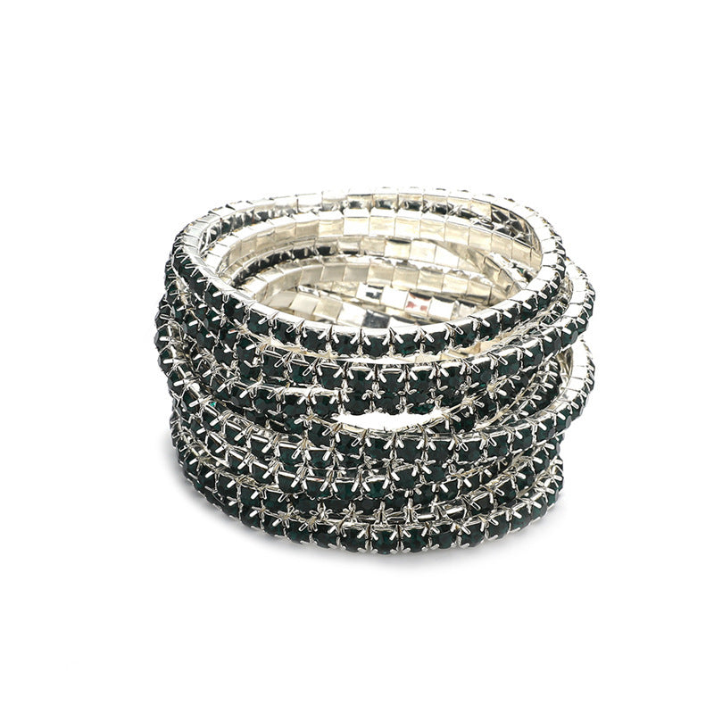 Rhinestone Stretch Bridal Korean Single Row Bracelet