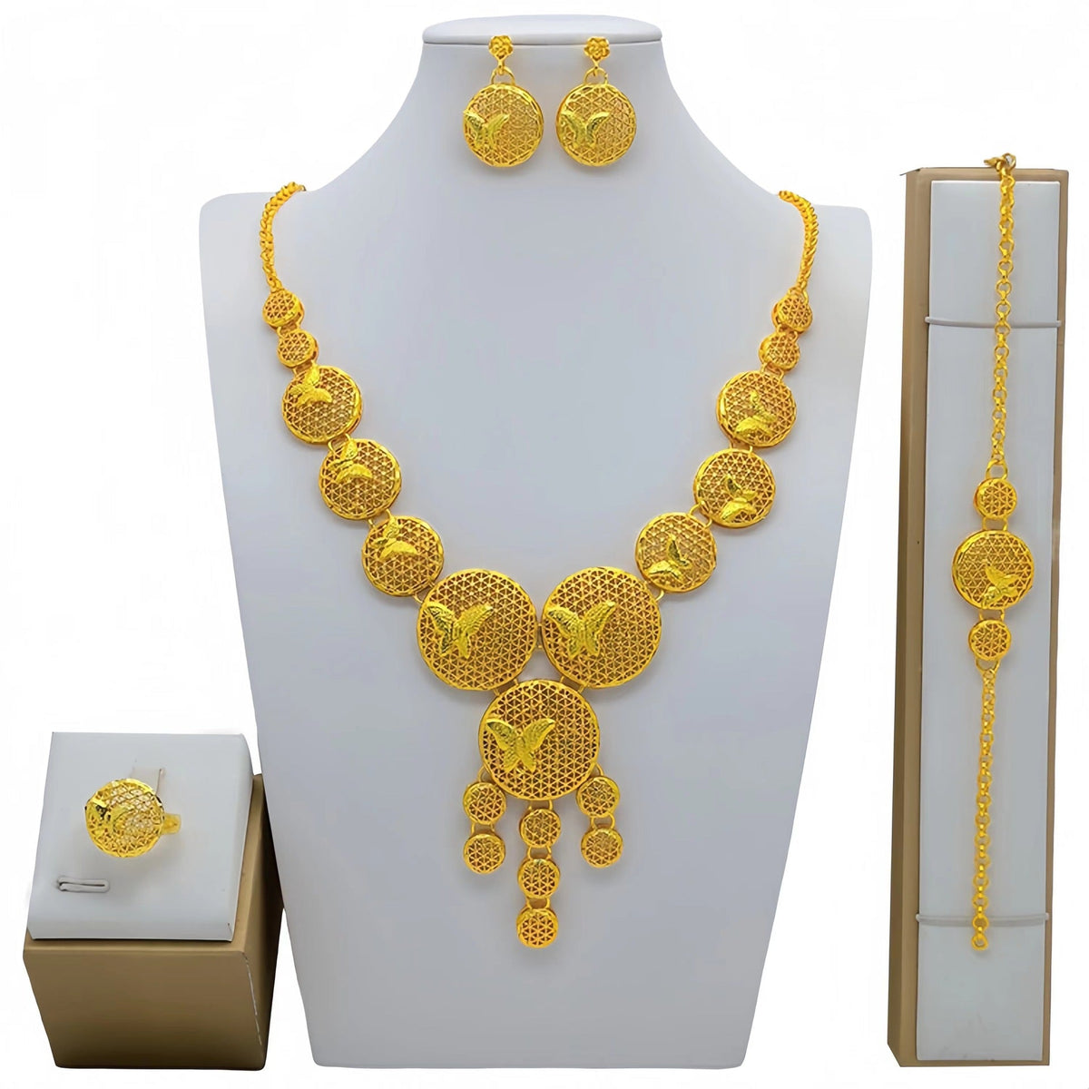 Durable Casual Gold Arab Bridal Wedding Jewelry Set
