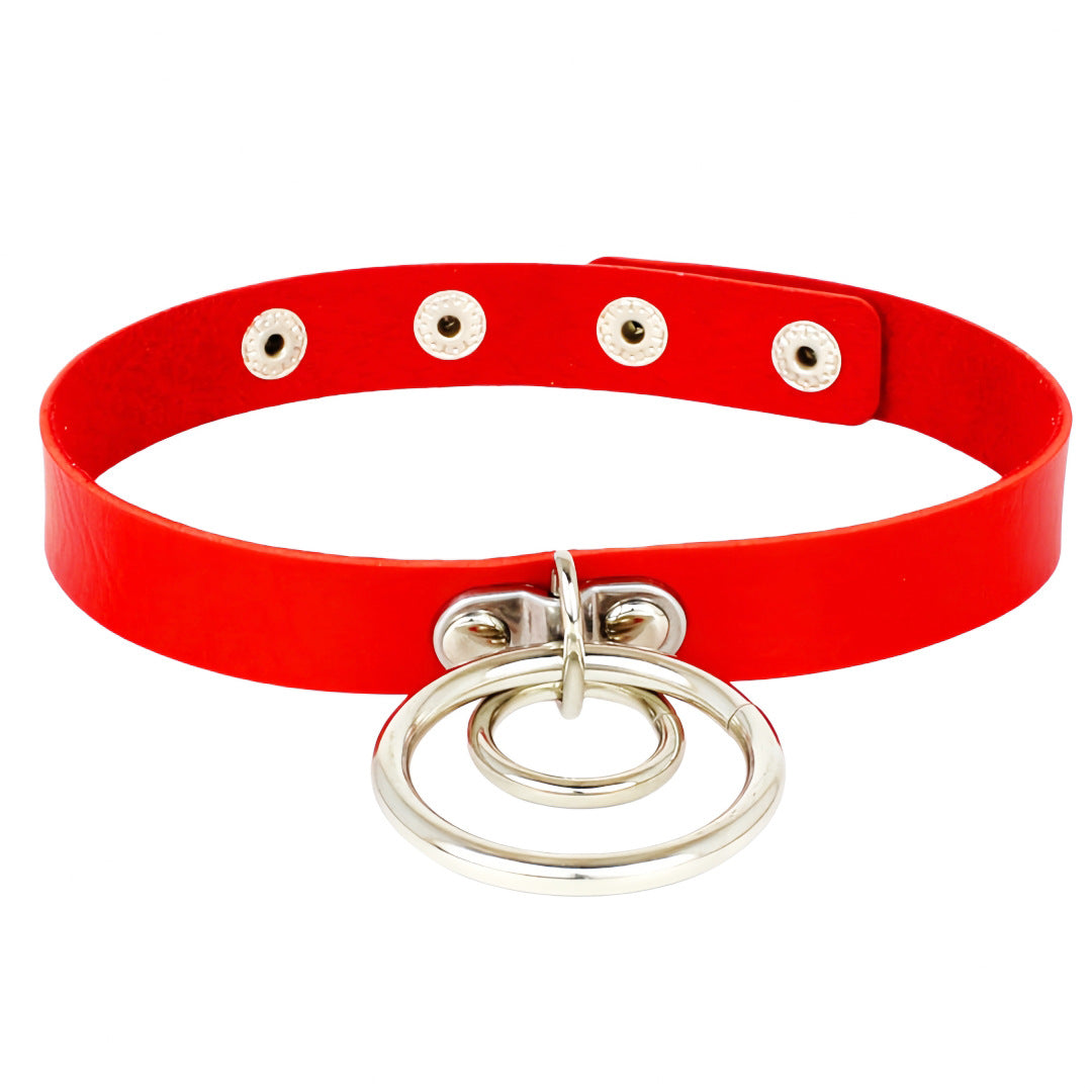 Leather Fashion Punk Rock Nightclub Hip Hop Double Female Neck Bracelets