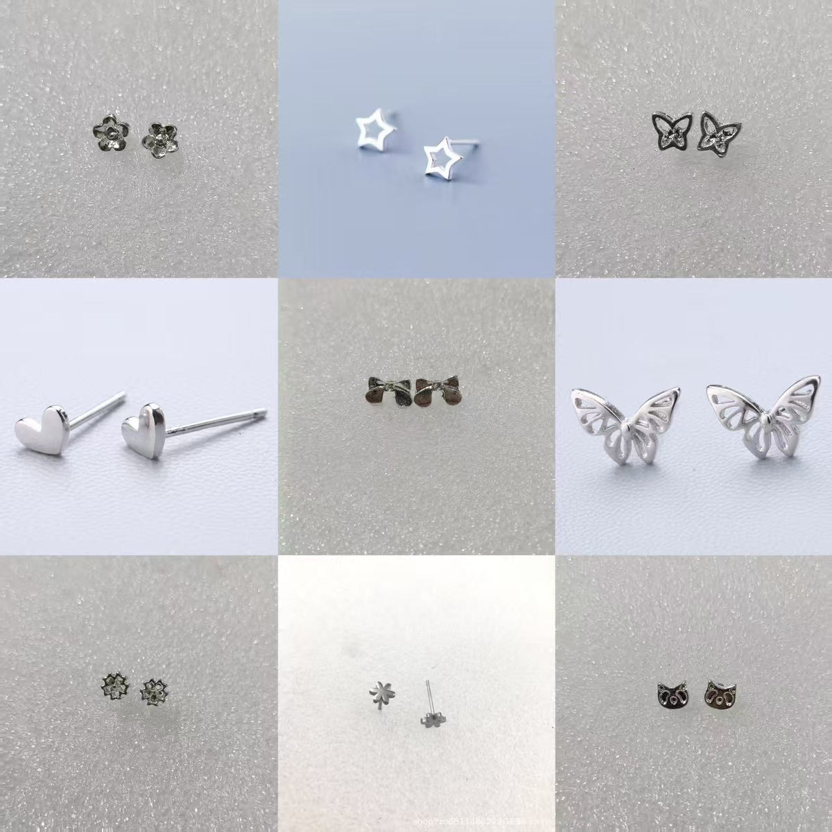 High-grade Bow Small Sier-plated Geometric Korean Earrings