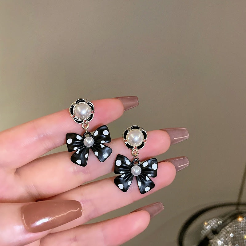 Women's Bowknot Pearl Trendy Small Simple Wild Unique Earrings