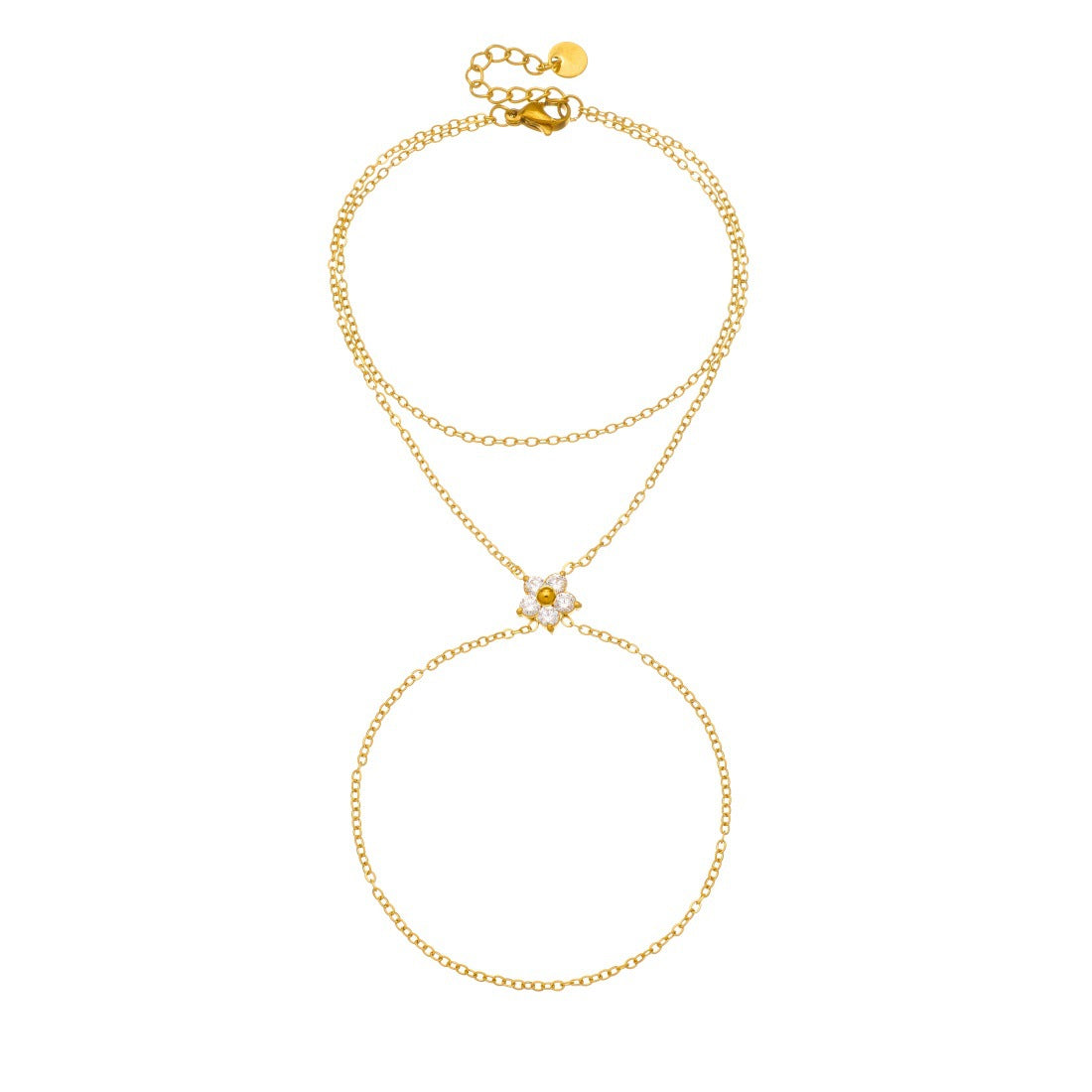 Women's Creative Design Diamond Flower Finger Gold-plated Bracelets