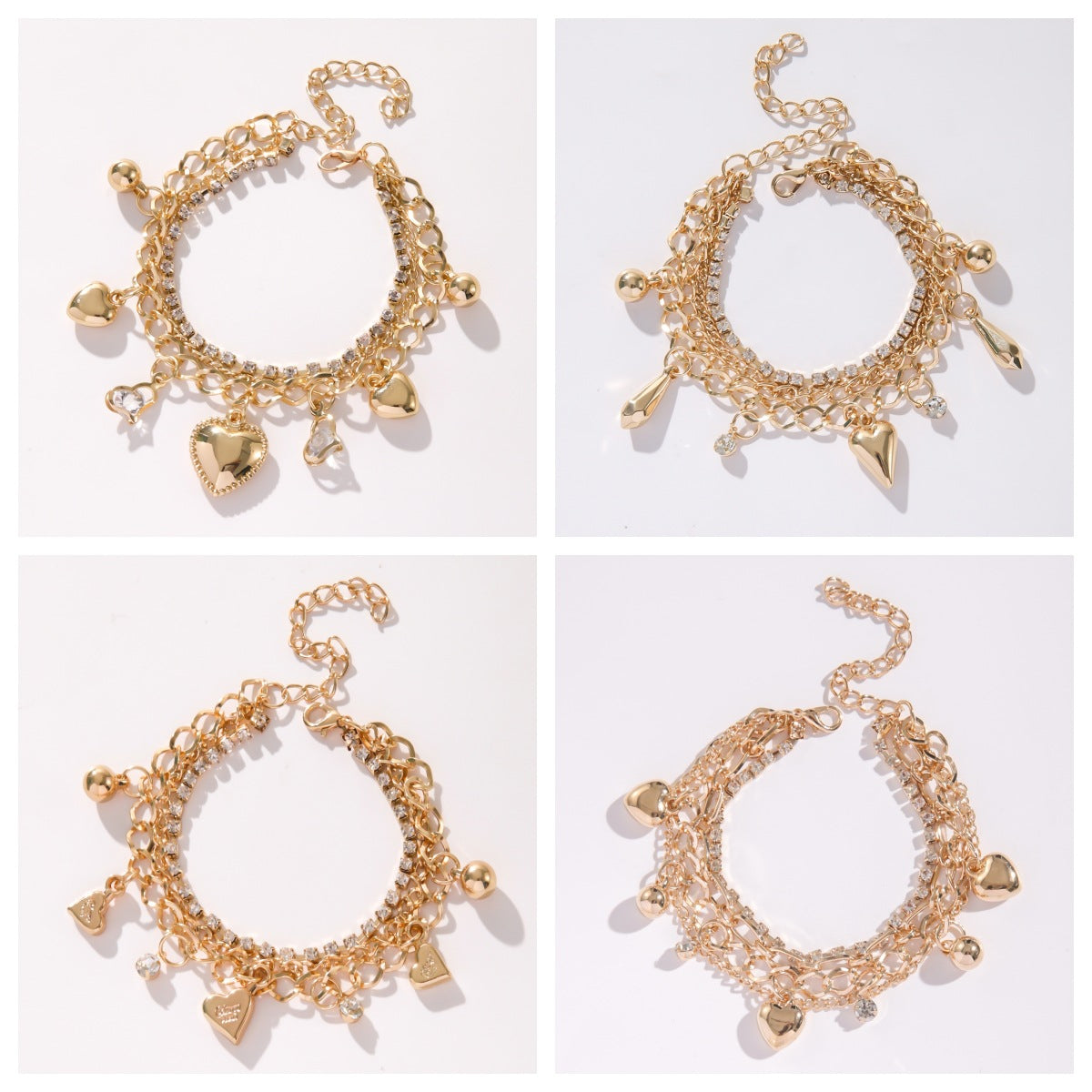 Women's Advanced Texture Love With Diamond Duo Bracelets