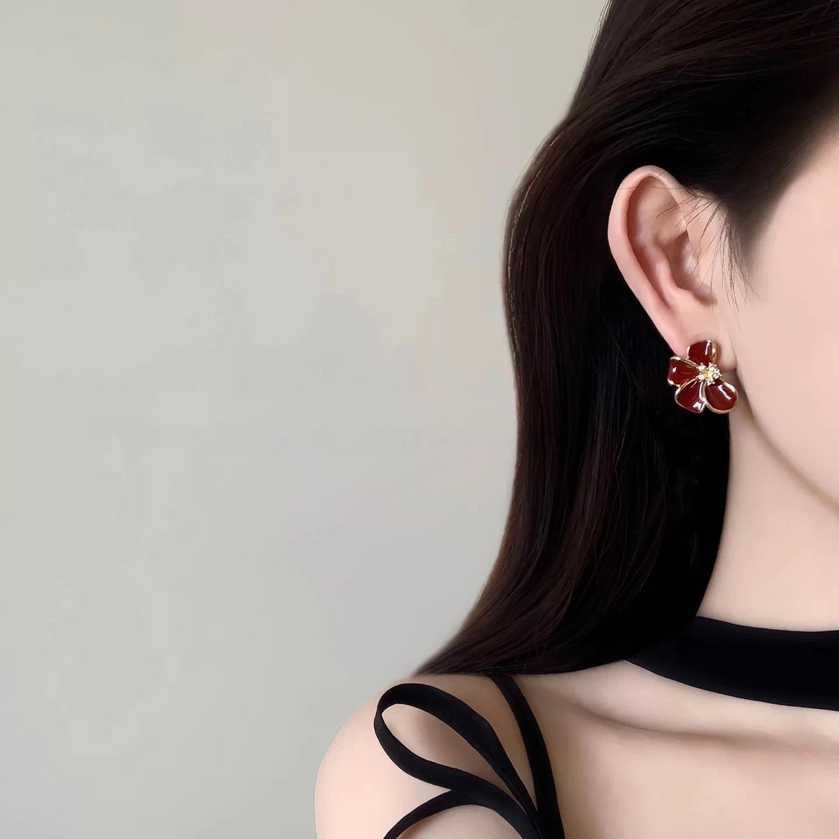 Women's French Simplicity Pink Blooming Flower For Design High-grade Exquisite Earrings