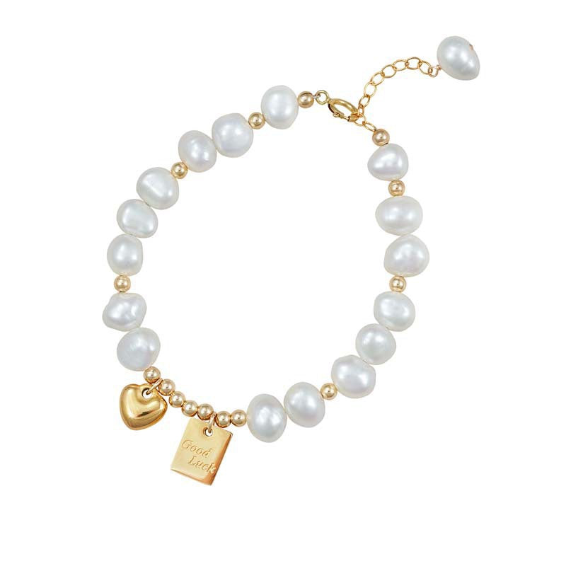 Women's Lucky Heart Baroque Imitation Pearl Niche High-grade Bracelet