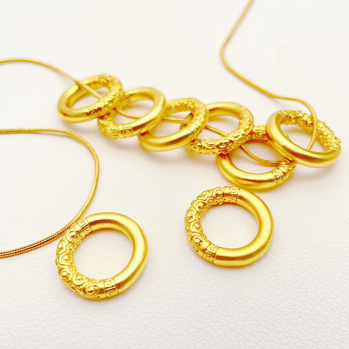 Alluvial Gold Safety Buckle Female Couple Pendant