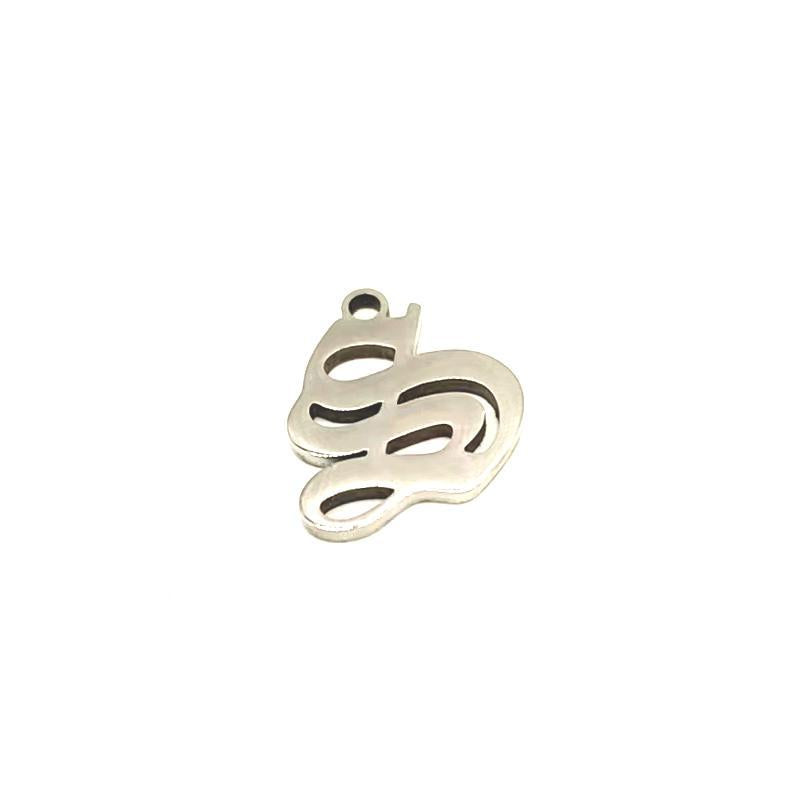 Titanium Steel Retro Alphabet Outer Hole Round Artistic Pendant