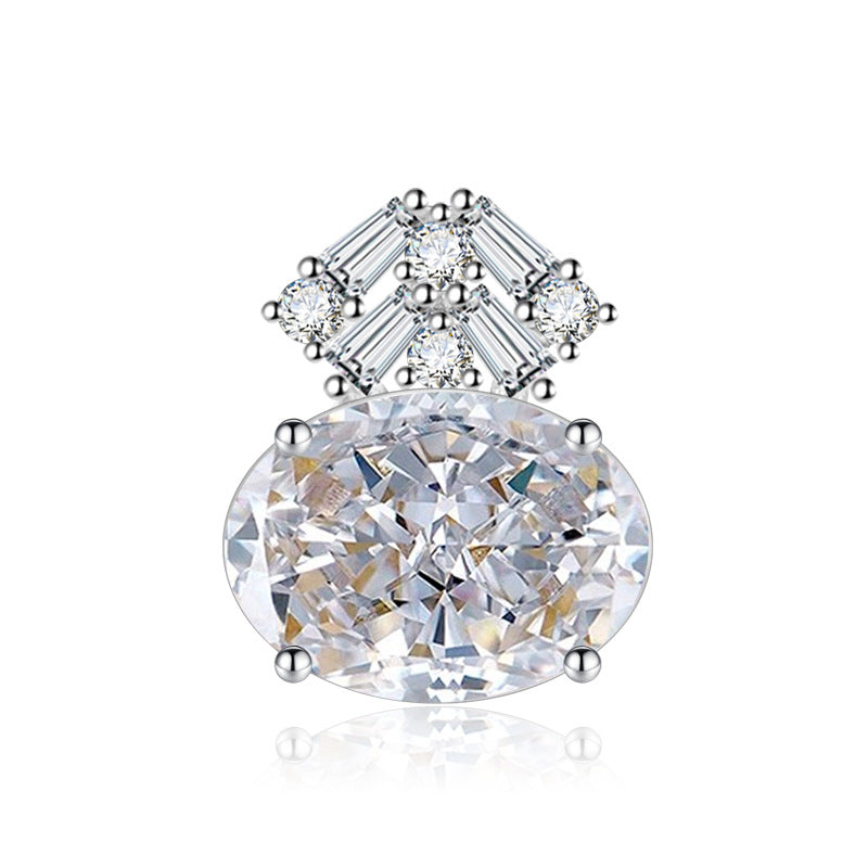 Big Diamond High Carbon Ice Flower Pendant