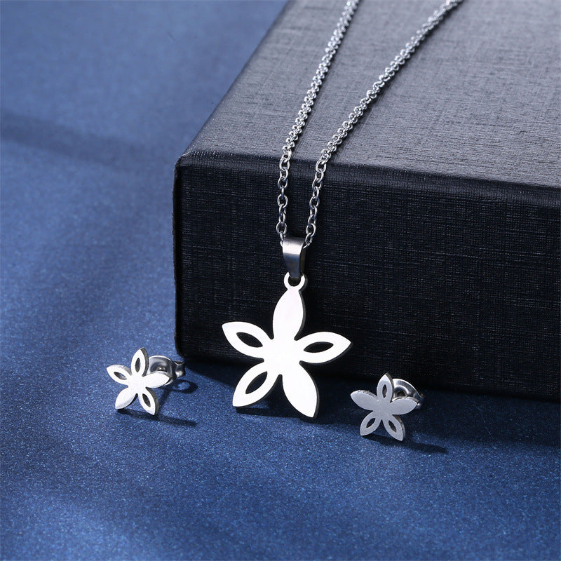 Women's Stainless Steel Suite Fashion Geometry Pattern Animal Love Jewelry Set