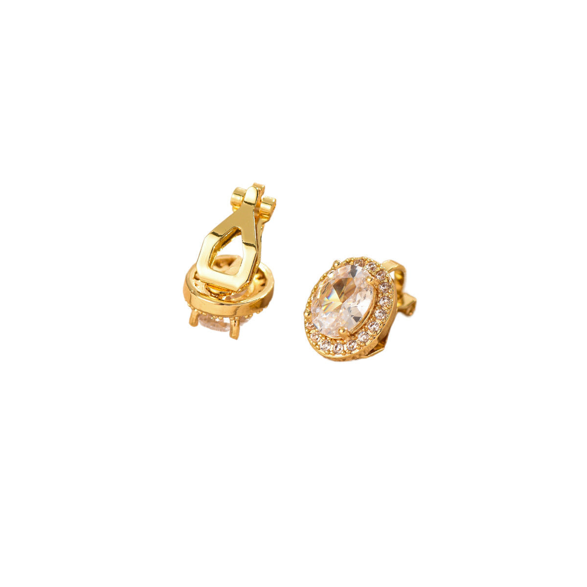 Hip Hop Round Copper Inlaid Zircon Ear Clip