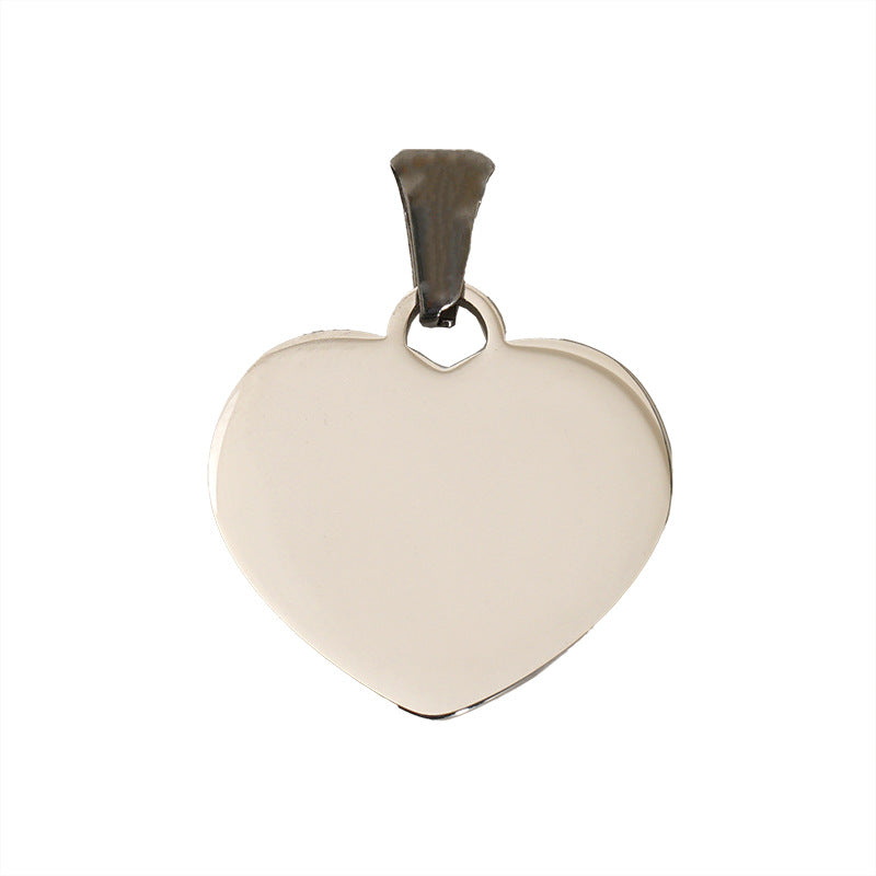 Mirror Stainless Steel Heart-shaped Strap Oval Buckle Can Carve Pendants
