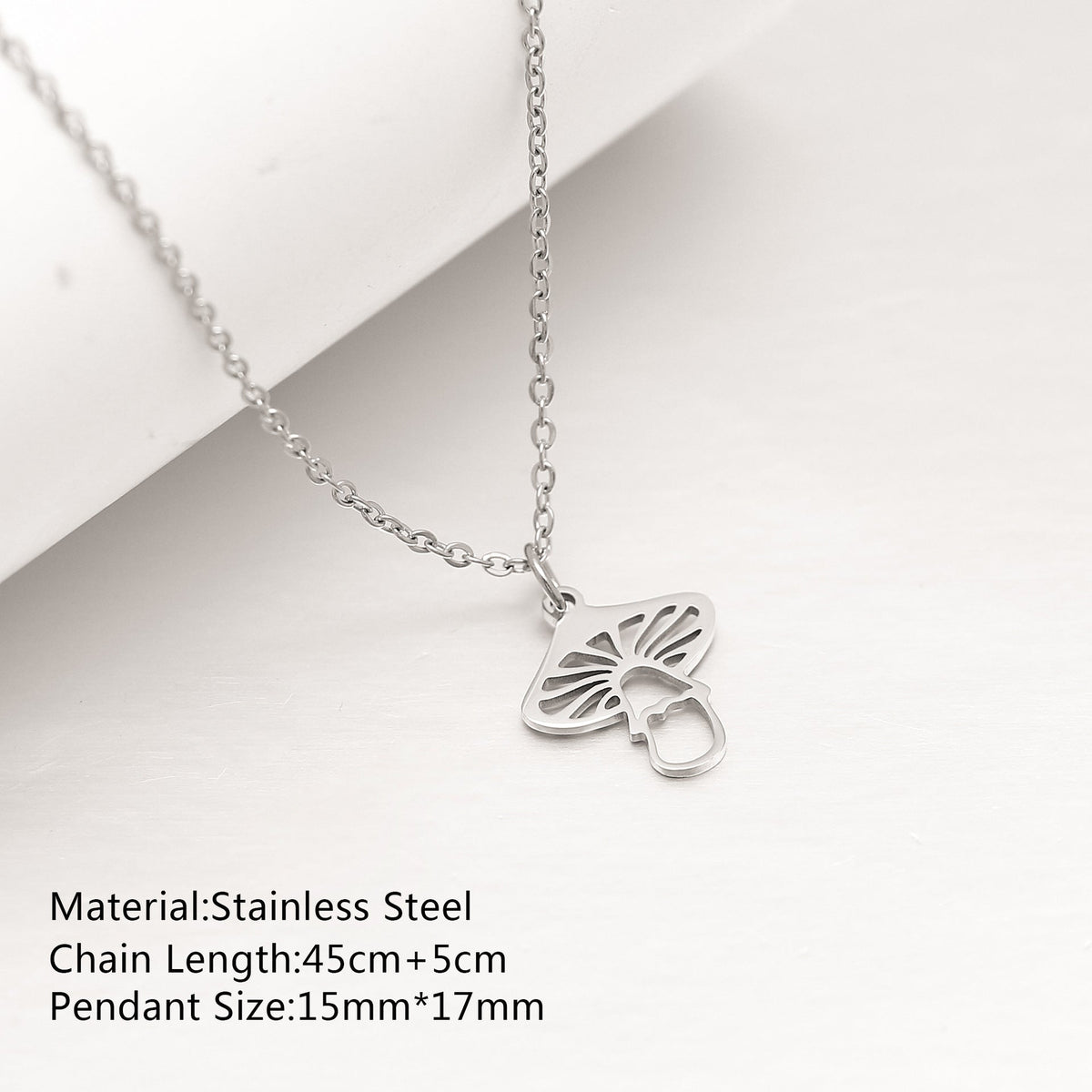 Women's Steel Simple Butterfly Clover Lucky Lotus Mushroom Clavicle Chain Color Necklace
