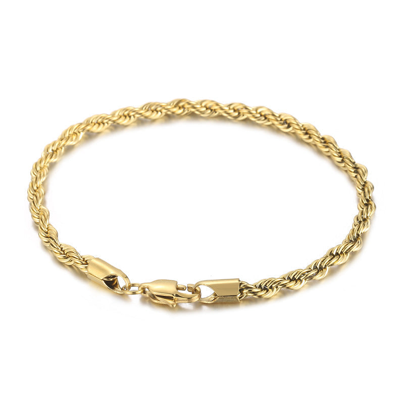 Men's Simple Buckle Hemp Flowers Chain Twisted String Fashion Bracelet
